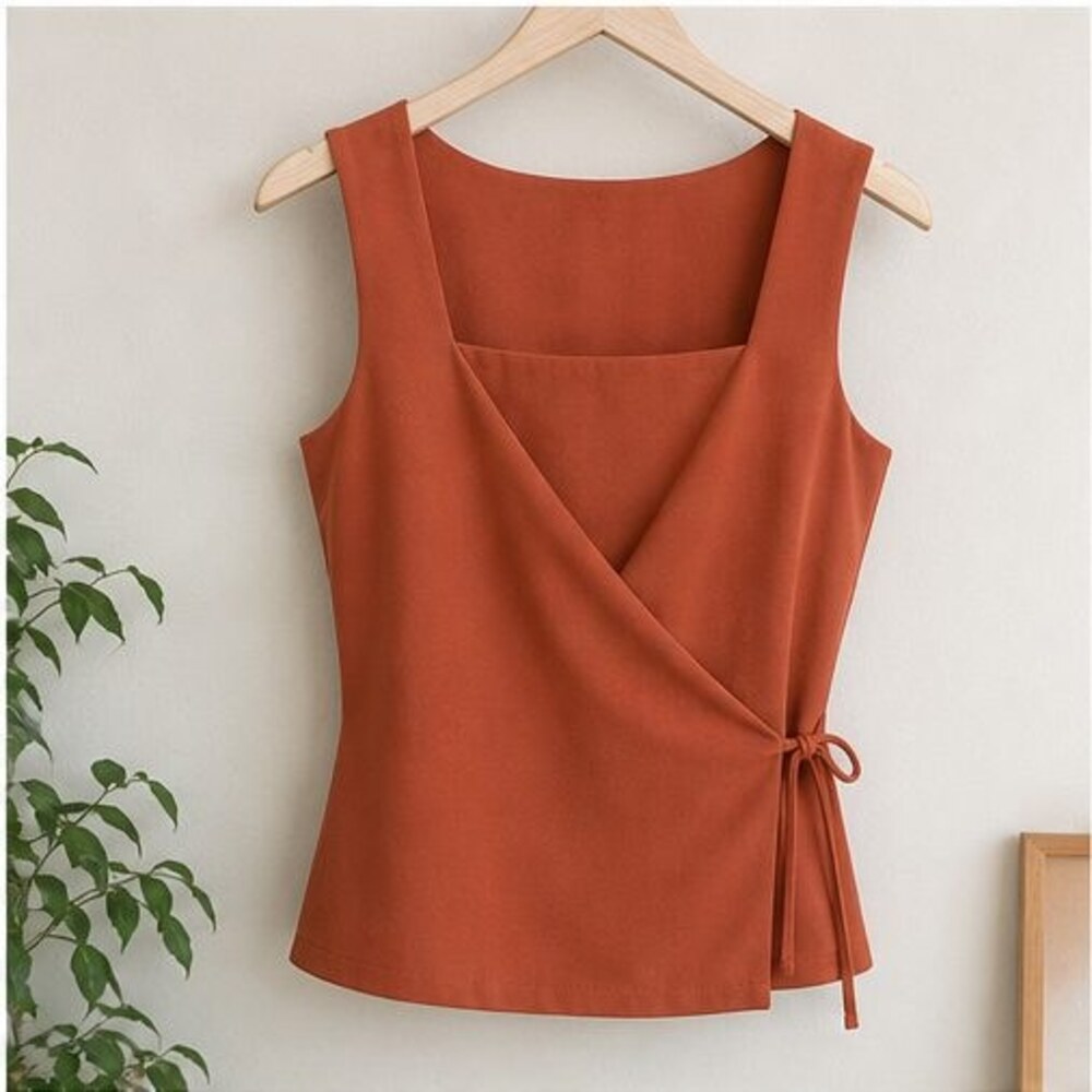 Rust Smocked Top